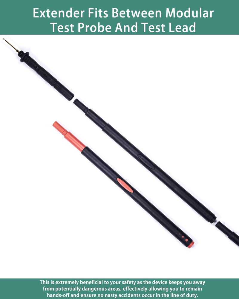 Multimeter Leads, Test Probe Extenders Kit, Extenders Fits Between Modular Test Probes& Leads(2 PCS, Black and Red) BC5540200