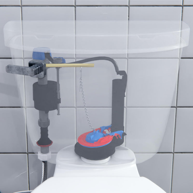 Fluidmaster 523A-009-T4 Super 2 in, or 3 in. Toilet Flapper, Red/Blue