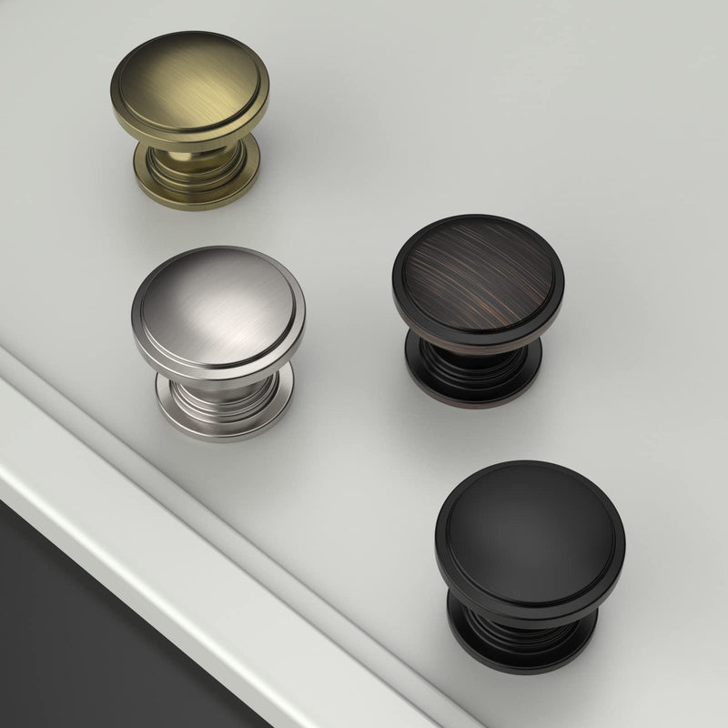 Amerdeco 10 Pack 1-1/4 inch Kitchen Cabinet Knobs Brushed Satin Nickel Cabinet Knobs Bedroom Dresser Drawer Knobs Single Hole Cabinet Handles