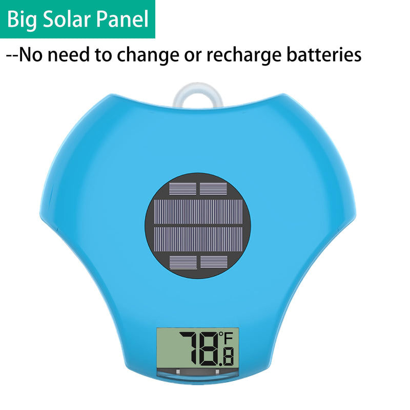 Digital Pool Thermometer – IPX-8 Waterproof Swimming Pool Thermometer Floating Easy Read, Environment-Friendly Solar-Powered Pool Temperature Gauge for Swimming Pools, Spa, Hot Tubs