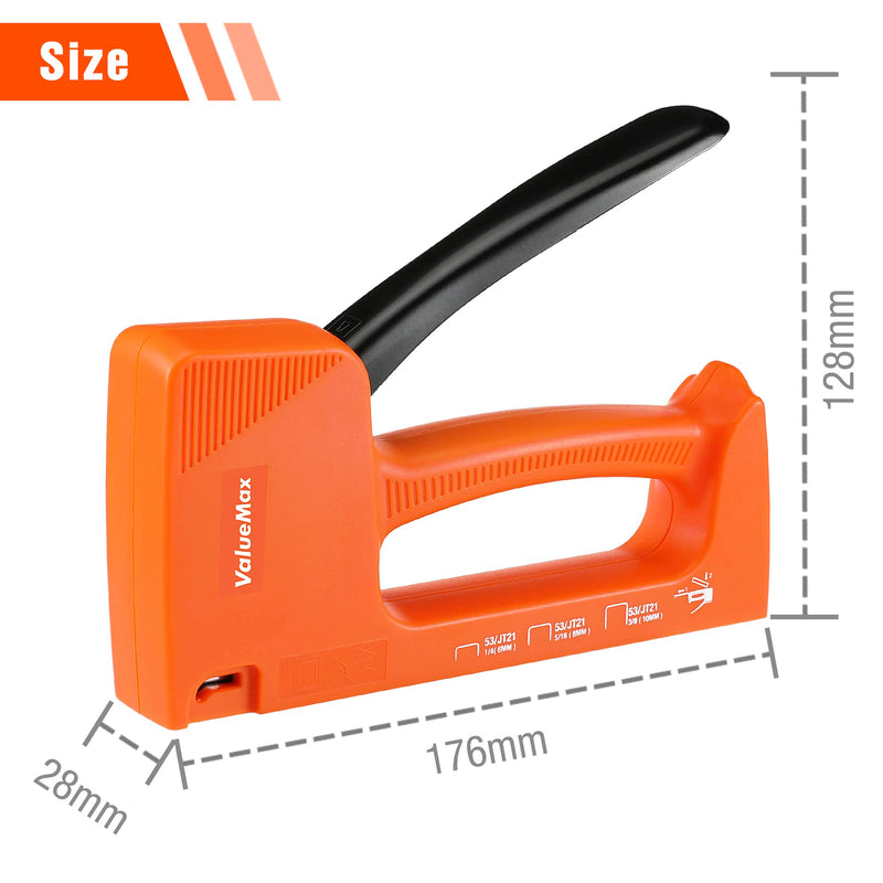 VALUEMAX Light-Duty Staple Gun Kit, includes 1600PCs 5/16'' Staples, Manual JT21 Staples, for Upholstery, Material Repair, Decoration, Furniture, DIY Use