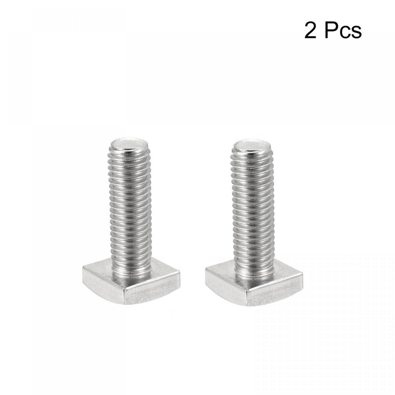 uxcell Square Head Bolt, 2pcs M6x20mm Fully Thread 304 Stainless Steel Grade C Square Machine Screws