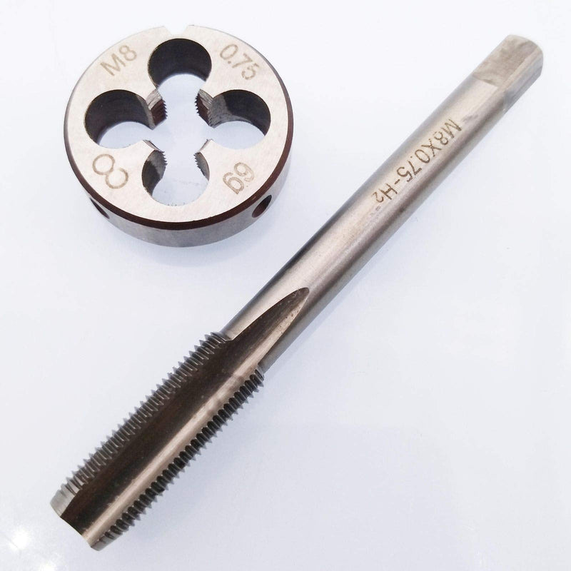 HSS M8 x 0.75mm Tap and M8 x 0.75mm Die Metric Thread Right Hand