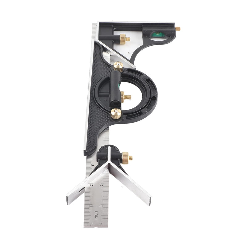 Combination Square,Combo Square 4-in-1 Set with 12 Inch Stainless Steel Ruler,Protractor Head,Center Head Square Head for Woodworking Carpentry DIY Drawing Construction