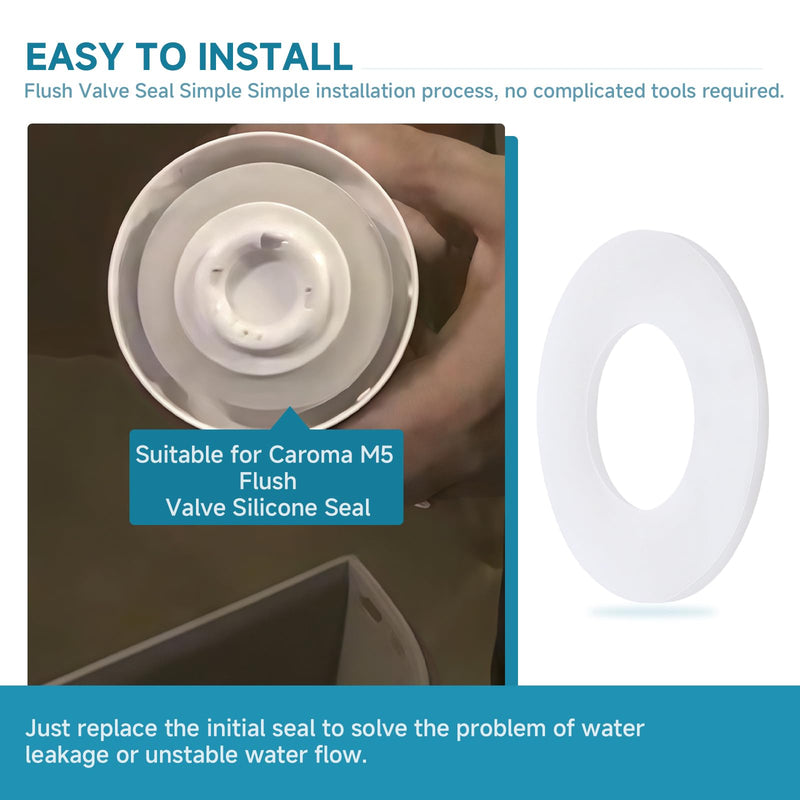 (2 Pack) for Flush Valve Silicone Seal Gasket/Toilet Flush Valve Seal Clear Compatible with Caroma M5