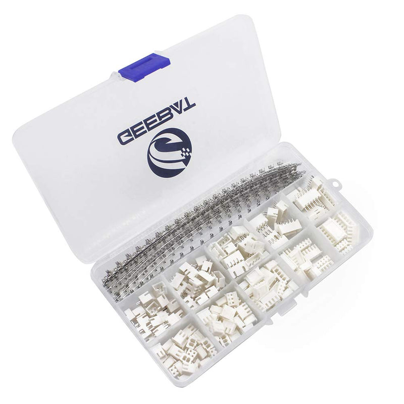 GeeBat 460pcs 2.54mm JST-XH Connector Kit with 2.54mm Female Pin Header and 2/3 / 4/5 / 6 Pin Housing Connector Adapter Plug (JST Connector Kit)
