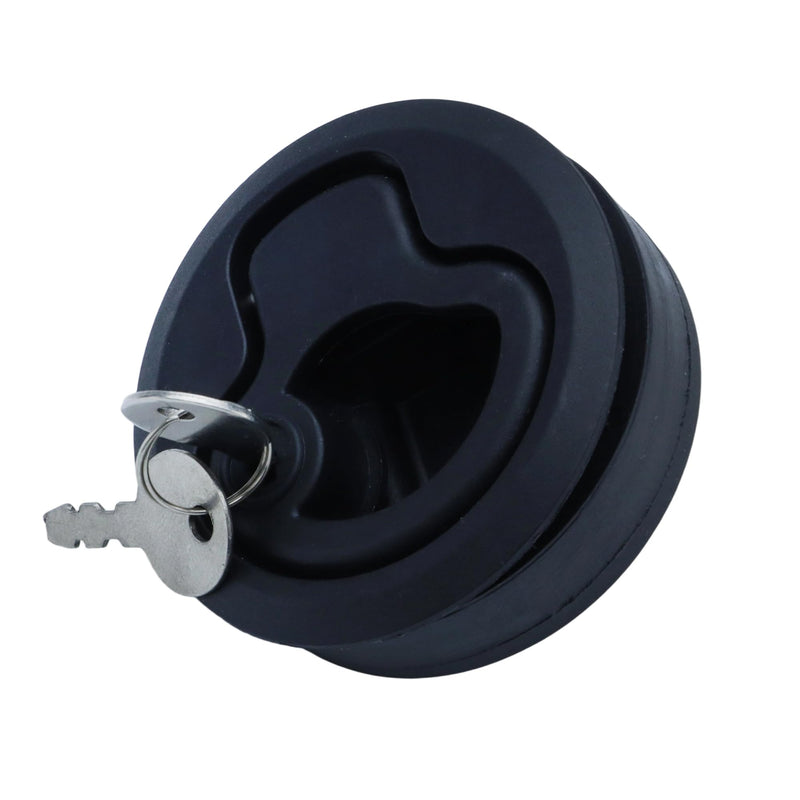 YANYUCB Slam Latches,Boat Deck Cam Latch Hatch Locking,Black Plastic Nylon Handle Flush Pull Latch for RV Boat Door Hatch Cabinet (Black-(with Key), 4 Pieces)