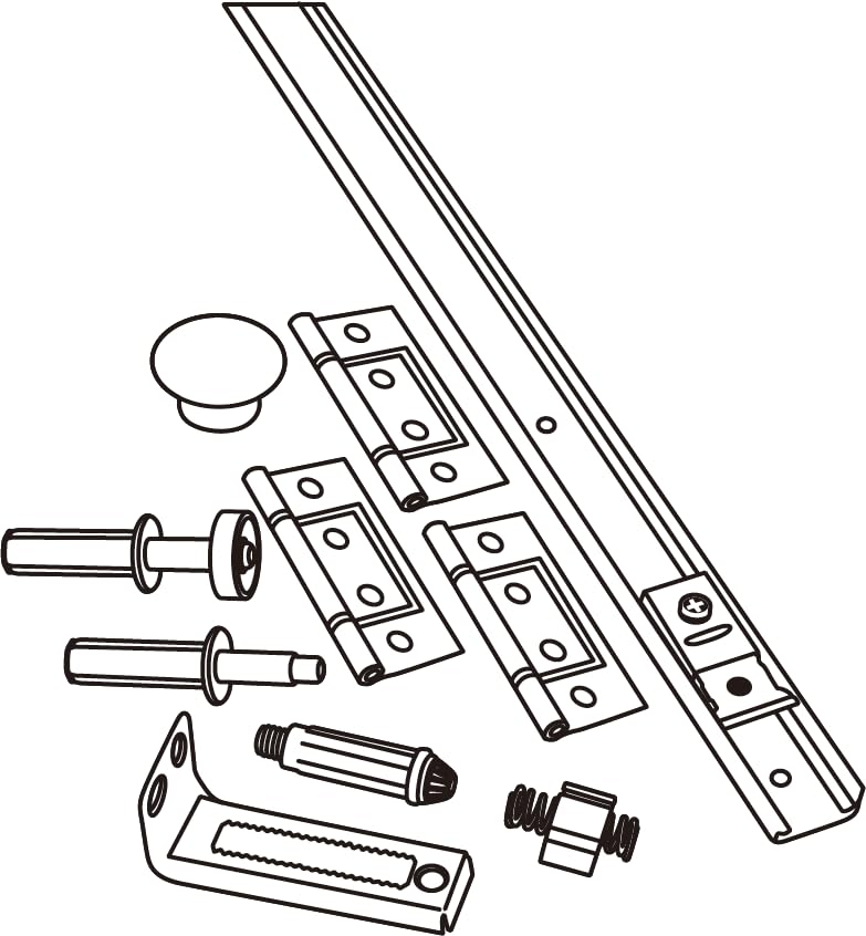 National Hardware N343-715 Folding Door Hardware Set, 36-Inches, Steel Track Included, Adjustable, White 36 Inch