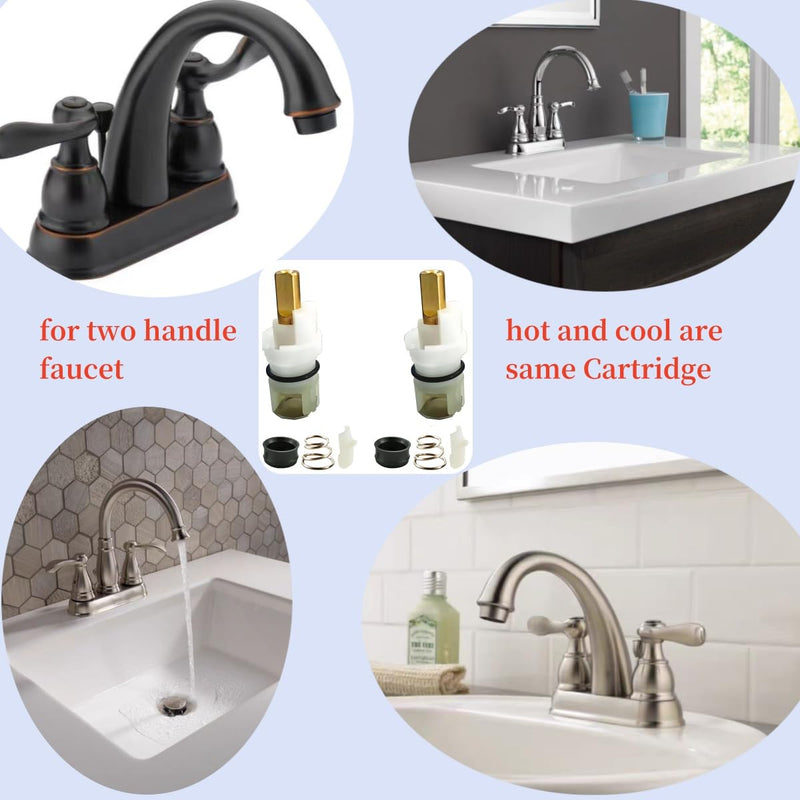 RP25513 RP24096 Faucet Stem Assembly Compatible with Delta Two Handle Faucet Repair Kit with RP4993 Seat and Spring (2) rp25513