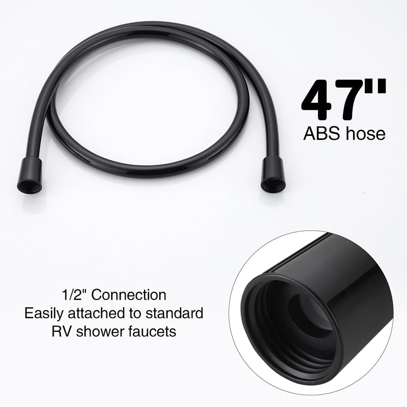 Rv Shower Faucet with Handheld Showerhead & Hose, 4 inch Shower Set Replacement, Leak & Rust Resistant for RV Camper Motorhome Travel Trailer Indoor/Outdoor Use, Black