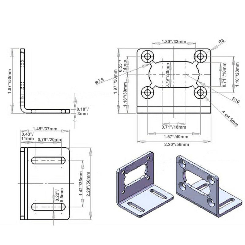 Bringsmart Mini Mounting Bracket of A58 Worm Gear Motor with Screw Motor Support for Fixed Motor (Bracket) 1