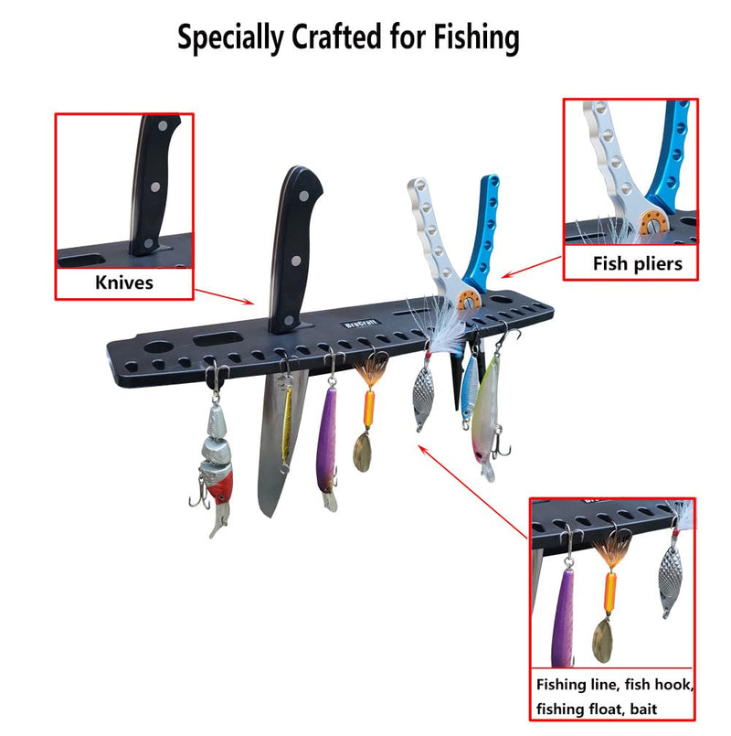 Brocraft Knife and Plier Holder Rig Rack for 90 Degree Boat Track System – Fishing Tackle Storage Holder for Knives, Pliers, and Lures
