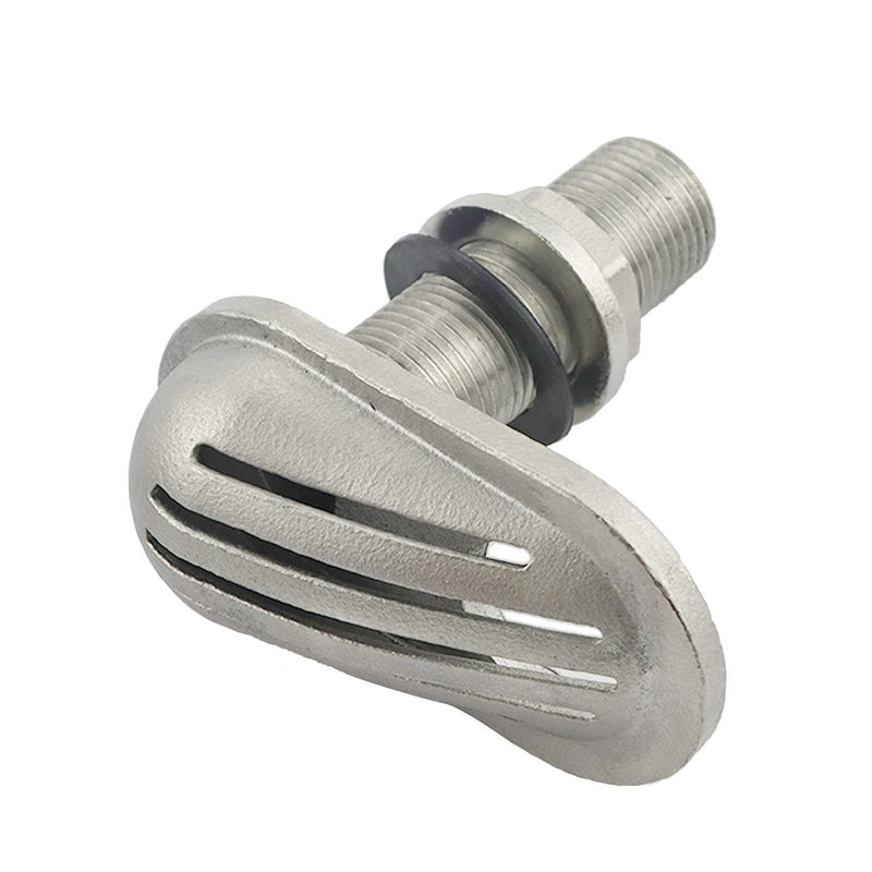 Stainless Steel 316 Marine Grade Boat Intake Strainer Threaded Thru-Hull Inlet Filter Scoop with Rubber Gaskets I.D. 1/2INCH/O.D.(4/5IN)