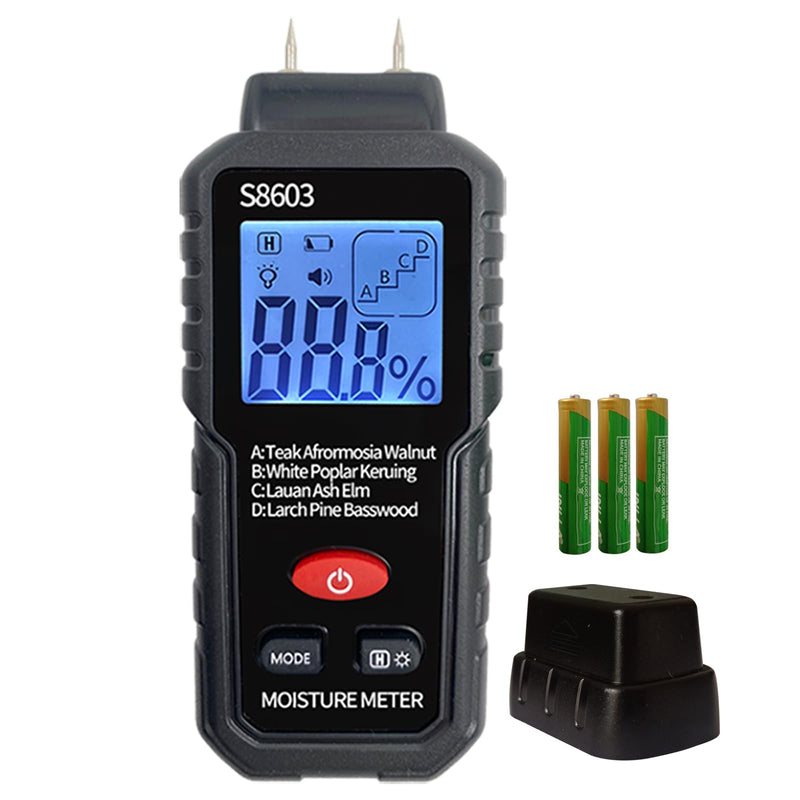 Digital Wood Moisture Meter Checker,Pin-Type Wood Moisture Tester for Lumber,Firewood,Decks,Paper,Floor,Water Leak Detector,Damp Humidity Tester,Hygrometer
