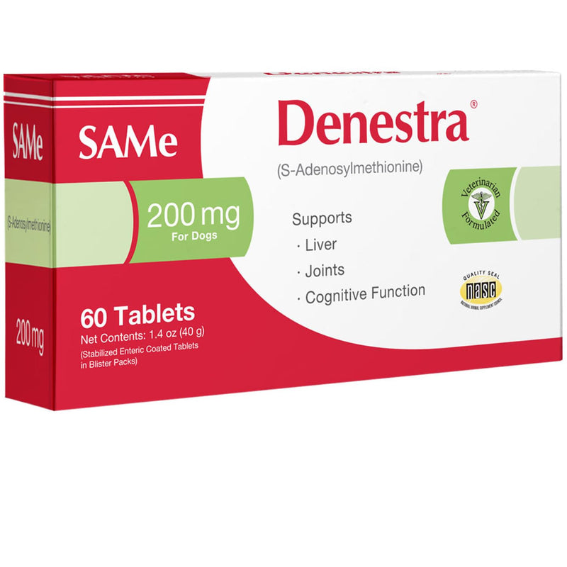 Denestra Same for Dogs – S-Adenosyl-L-Methionine (Same) – Liver, Joint & Cognitive Support for Dogs – Promotes Brain Function & Mobility – Vet-Approved Formula – 200 mg – 60 Tablets 60-Tablet