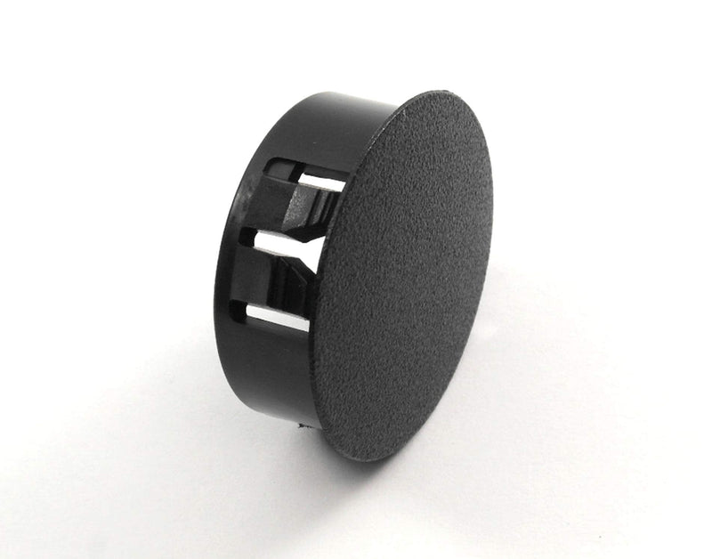 Black Nylon Hole Plugs Fits 1 1/8" Diameter Hole - Slightly Domed Surface - Durable Nylon Plug Snaps Into Hole with Locking Tabs That Hold in Place (6) 6