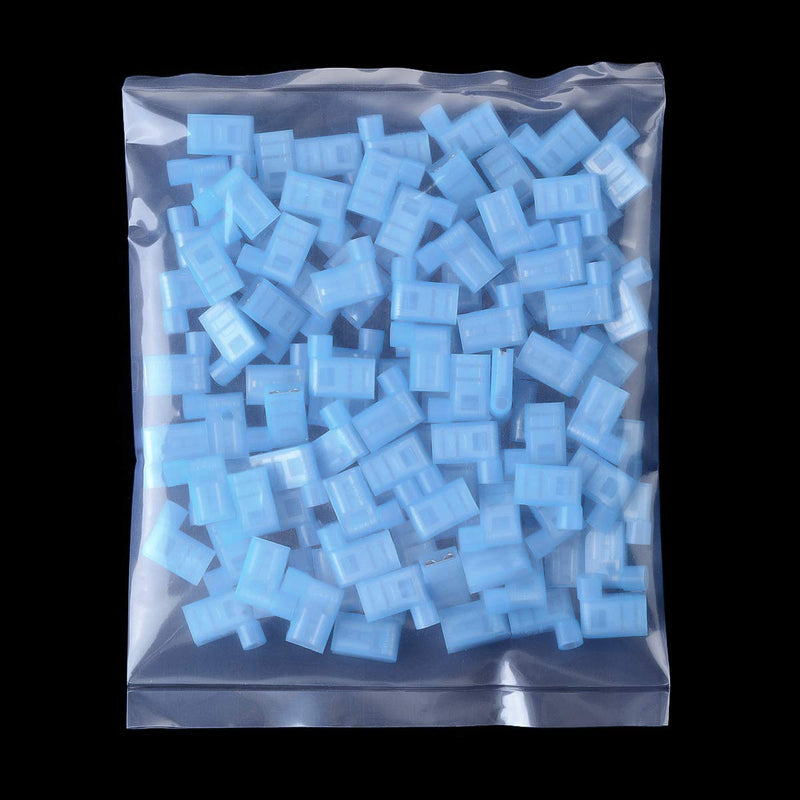 XHF 90 Degree 16-14 AWG Flag Shaped Right Angle Spade Connectors Terminals Nylon Fully Insulated Quick Crimp Wire Connectors 100 Pcs Blue