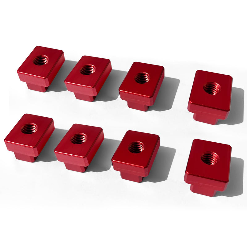 T-Slot Nut 9/16 Inch Red Oxide Finish 1/2"-13 Threads 8 Pcs Set