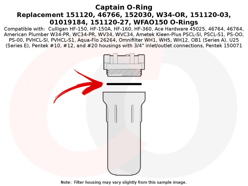 Captain O-Ring - Replacement 151120 / W34-OR O-Ring Compatible with Pentek Water Filter Housing (3 Pack) [Also Called 152030, WFAO150, EV3112-40, etc - NewNest Australia