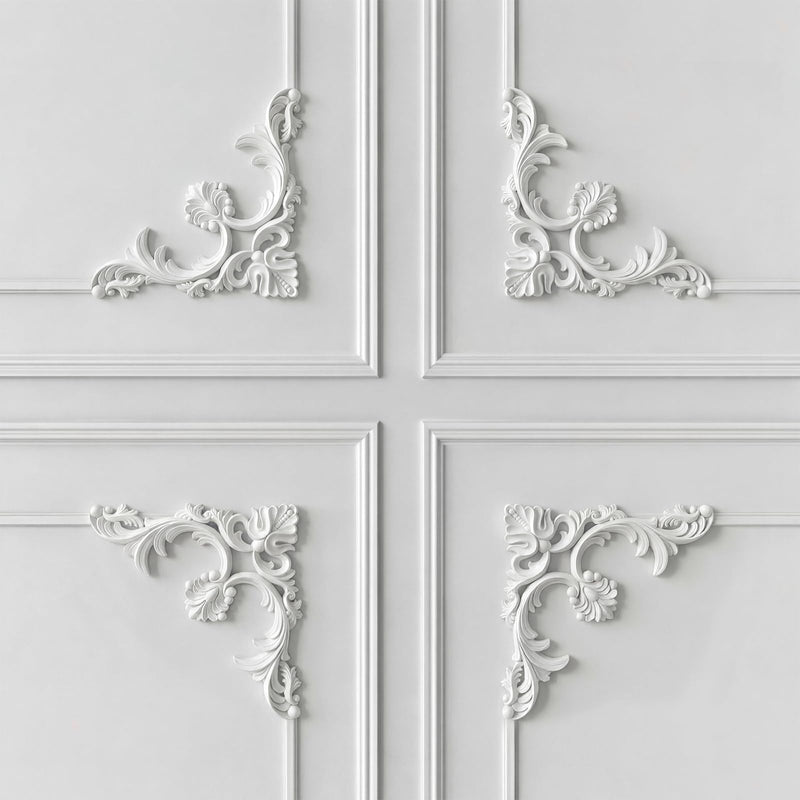 4 Pcs Ceiling Molding Kit, Corners Murals Trim French Style Accent