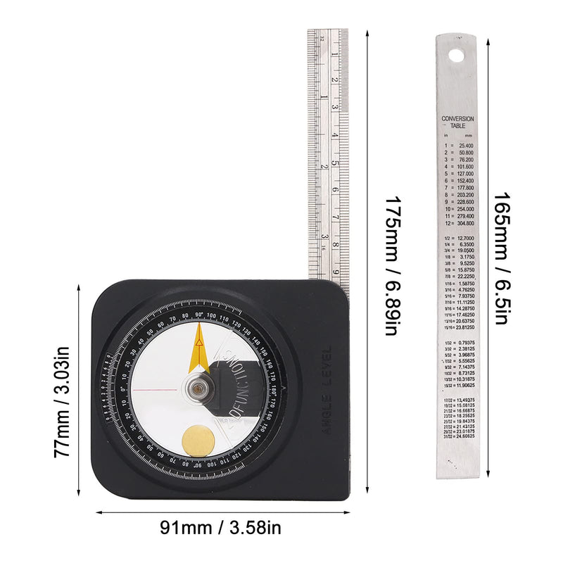 Garosa Magnetic Angle Finder, Stainless Steel Goniometer with Bidirectional Magnetic Stripe for Accurate Angle Detection in Construction and DIY Projects