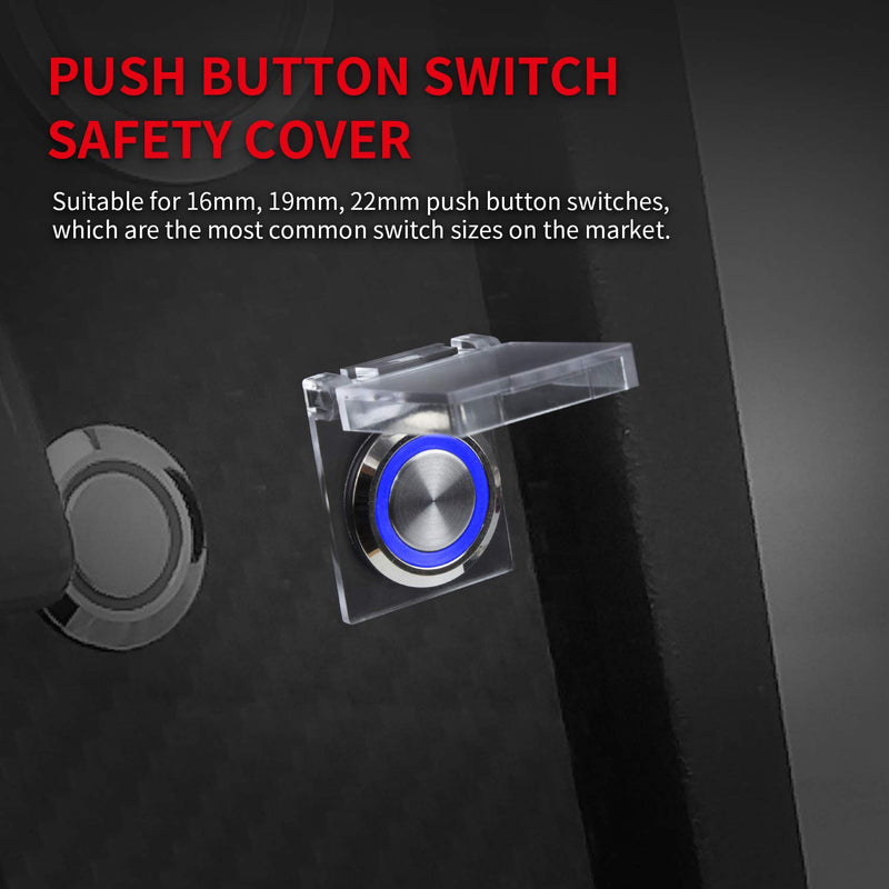 DaierTek 22mm Push Button Cover Child Proof Transparent Safety Power Button Switch Cover Guard Protector for Computer PC Desktop -3Pack