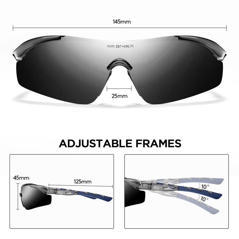 Pickleball Polarized Sunglasses,Z87+ Safety Sunglasses 99% Polarization UV Protection Anti Fog 2 Paris
