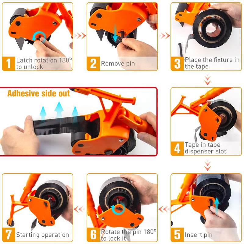 BAUSATZ Floor Tape Applicator，Manual Pushing Tape Marking Machine, Tape bonding Machine, Manual Tape applicator, Used for Floor Marking, Decoration Protection and Laying (JDJ001) JDJ001