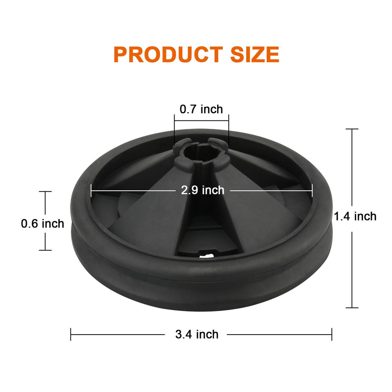 2Pcs 3 3/8" Garbage Disposal Splash Guard, Quiet garbage disposal rubber drain insert, Sink Splash Guard QCB-AM Replacement for InSinErator Evolution Series, Removable Garbage Disposal Parts Black 3 3/8" 2Pack