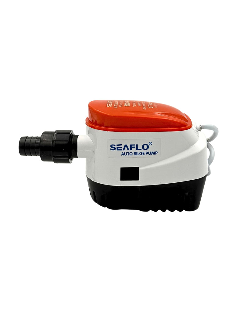 SEAFLO 06A Series Automatic Submersible Bilge Pump - 800 GPH, 12V, 3/4" Outlet, All-in-One Pump & Float Switch, Compact Marine Boat Yacht Bilge Pump - CE Rohs Certified, 4-Year Warranty