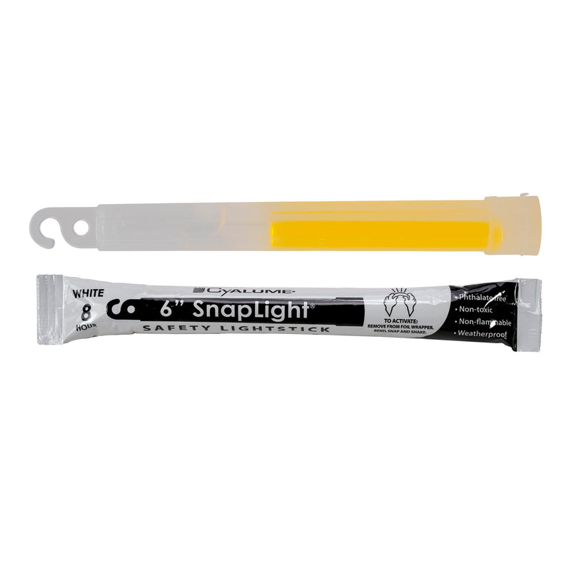 Cyalume White Emergency Glow Sticks - Premium 6” SnapLight Survival Glow Sticks with 8 Hour Duration for Use as Emergency Flares and Hiking Safety Gear (Bulk Pack of 10 Safety Glow Sticks)