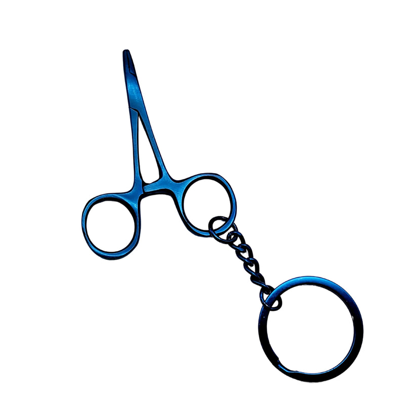 Artman Instruments Hemostat Mayo Hegar Mosquito Forceps Keychain - Stainless Steel Novelty Gift for Medical Professionals, Dentist, Fish Clamp Forceps (Blue) Blue