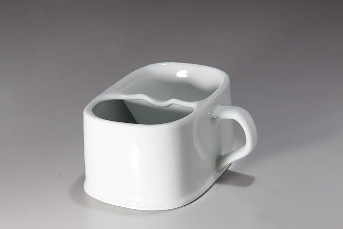 White Porcelain Thermal Shaving Cup, Arita Ware Frothing Mesh Shape, For Commercial Use, White - NewNest Australia