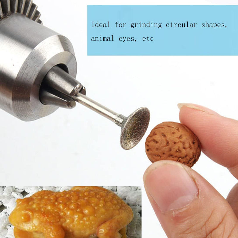 Bowl Shape Diamond Burr - 3/32'' Shank Diamond Burs Wire Rounder Bits fits Rotary Tool (Pack of 13)
