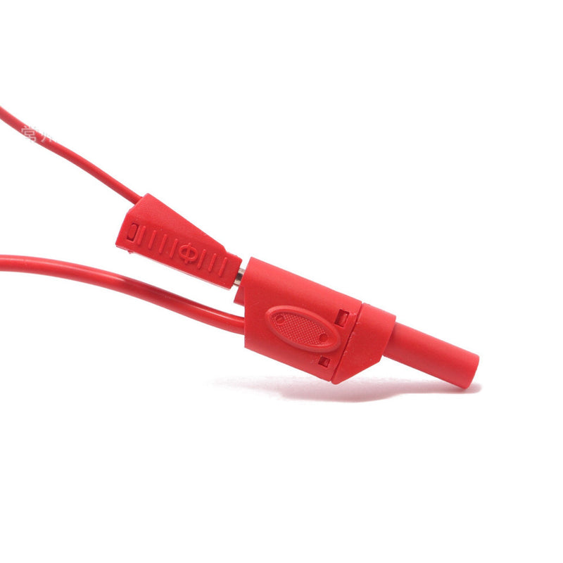 10Pcs Safety Fully Insulated Multimeter Test Leads 4mm Banana Plugs Male Stackable Connectors with Banana Jack Adapters 10Pcs Red+Black
