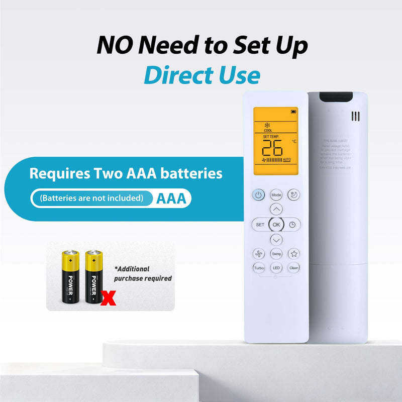 ZWP Replacemend Remote for Cooper & Hunter Mia NY Series Air Conditioner