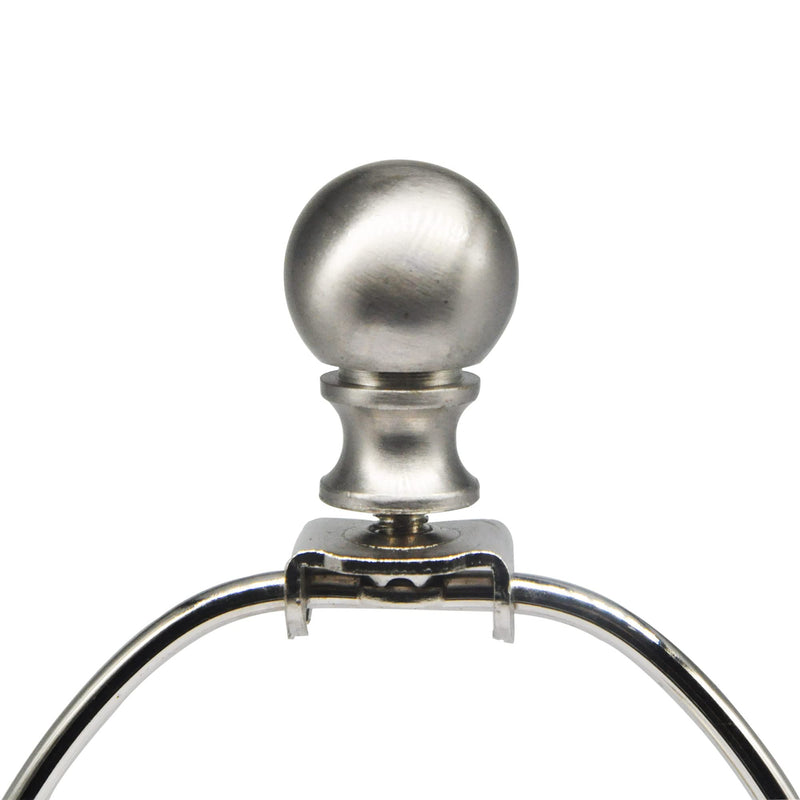 Ball Lamp Finial Cap Knob for Lamp Shade Top,Solid Lamp Finial Caps,Heavy Brushed Nickel Top Screw Finial for Table or Floor Lamps,1/4-27 Inch Threaded Base Connect to Lamp Harp (Silver / 2-Pack) Silver / 2-Pack