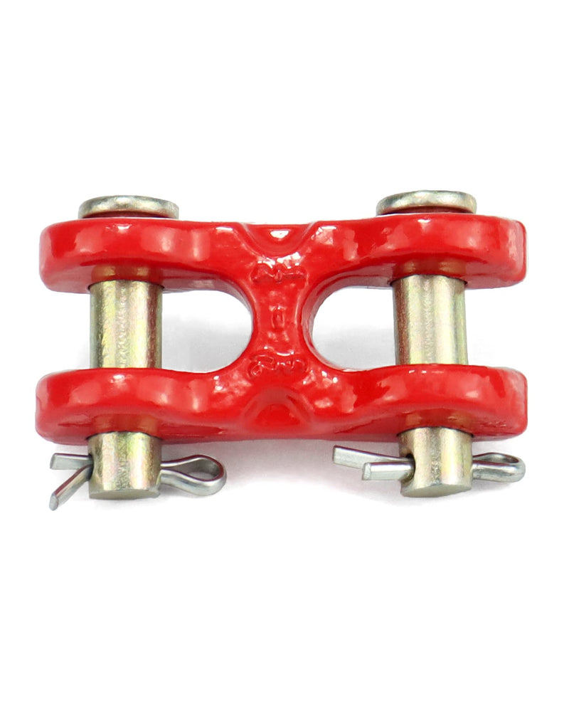 QWORK 5/16 Inche Twin Clevis Safety Chain Repair Links, 4 Pack Trailer Tie Down Links, Industrial Grade Heavy Duty Material - 3900 LBS. Capacity 3900lbs