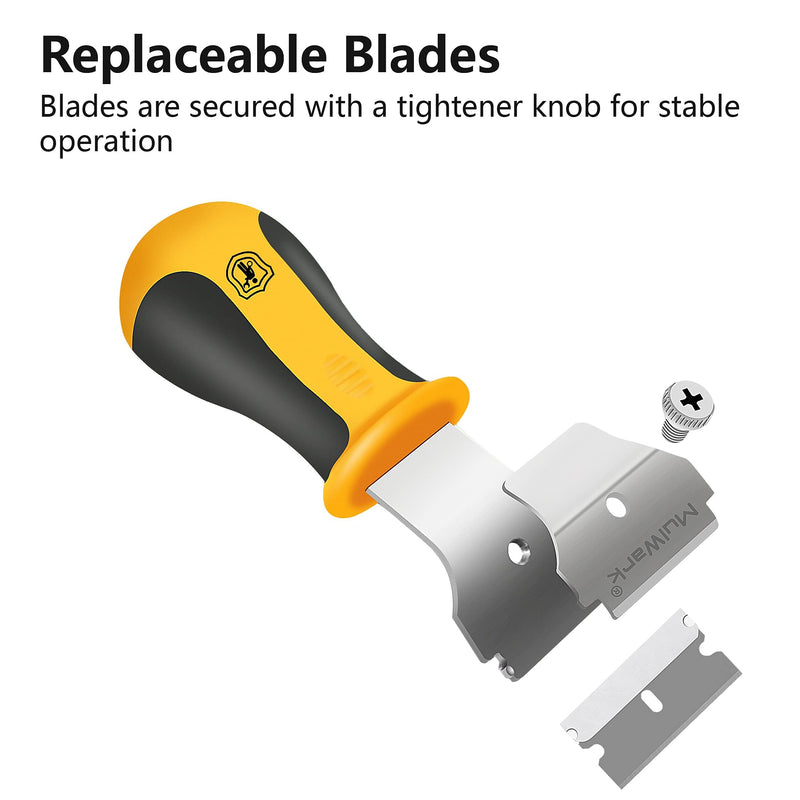 Multi-Purpose Razor Blade Scraper | Razor Scraper Set w/ 10pcs Extra Blades Cleaning Scraper Tool - Window Scraper, Glass Scraper, Blade Scraper, Paint Scraper, Oven Scraper- Extendable-Handle Design 12 Piece Set