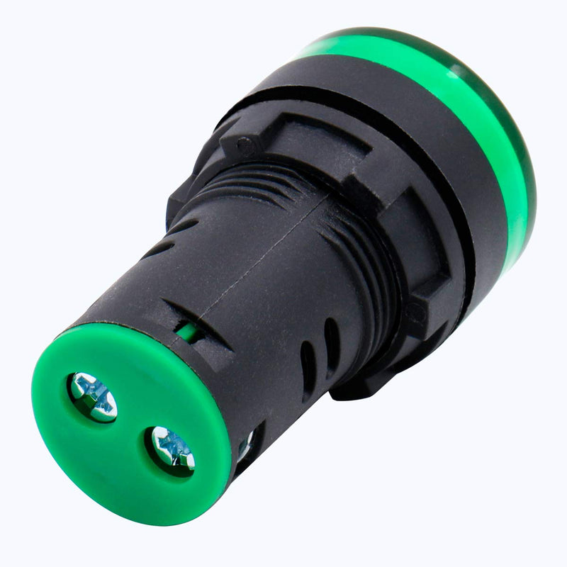 Baomain LED Indicator Pilot Light AD16-22D AC 110V 20mA Energy Saving Green Pack of 2