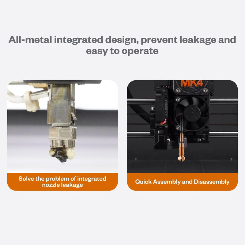 Immdinogo for Phaetus Upgrade Nextruder Prus 0.4mm Silicon Carbide Nozzle 3D Printer Accessories for MK4 MK4S XL MK3.9 MK3.9S Hotend: Heat Break with EndCoat Coat - Keep Printing Filament Up to 154LB