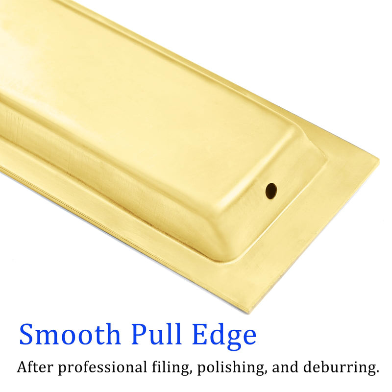 Dontay Sliding Pocket Door Flush Handles,Recessed Finger Pulls for Closet/Barn Doors, Stainless Steel Cabinet Hardware for Drawer Wardrobe(4 Pack,5.91 Inch,Satin Brass) 5.91''(150mm) Satin Brass 4