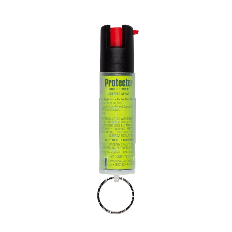 SABRE Protector Dog Spray with Key Ring, 14 Bursts, 12-Foot (4-Meter) Range, Humane Dog Attack Deterrent, Maximum Strength Allowed By EPA Green