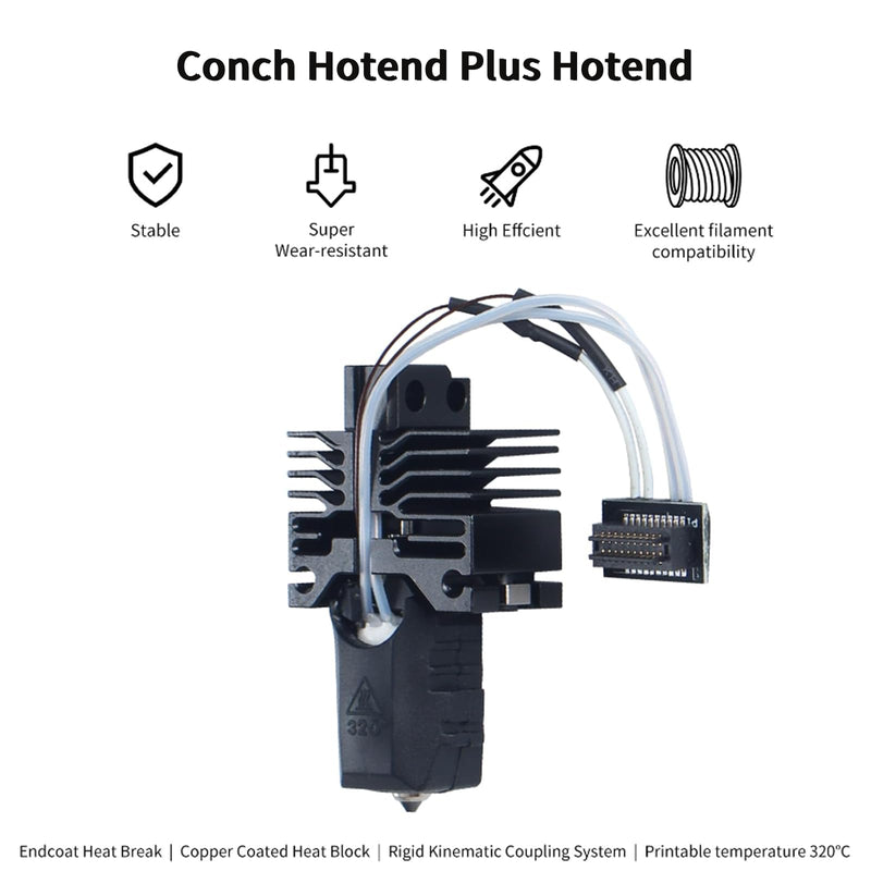 3D Printer Accessories for Phaetus Conch Hotend Plus Kit for P1P P1S: High Flow Extruder Print Head Heating Block Thermistor Replacement with 0.4mm Silicon Carbide Nozzle Silicone Sock