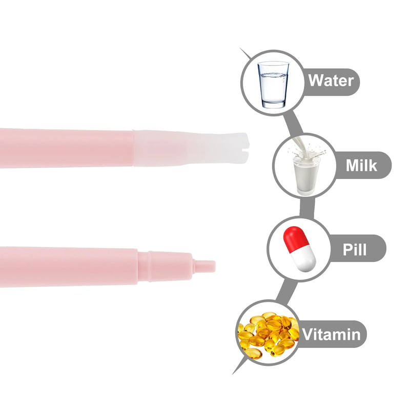 Cat Pill Shooter, Pet Piller Gun - Easy to Use Dog Pill Dispenser with Two Silicone Tips, Convenient Medication Feeder for Small Animals, Pink