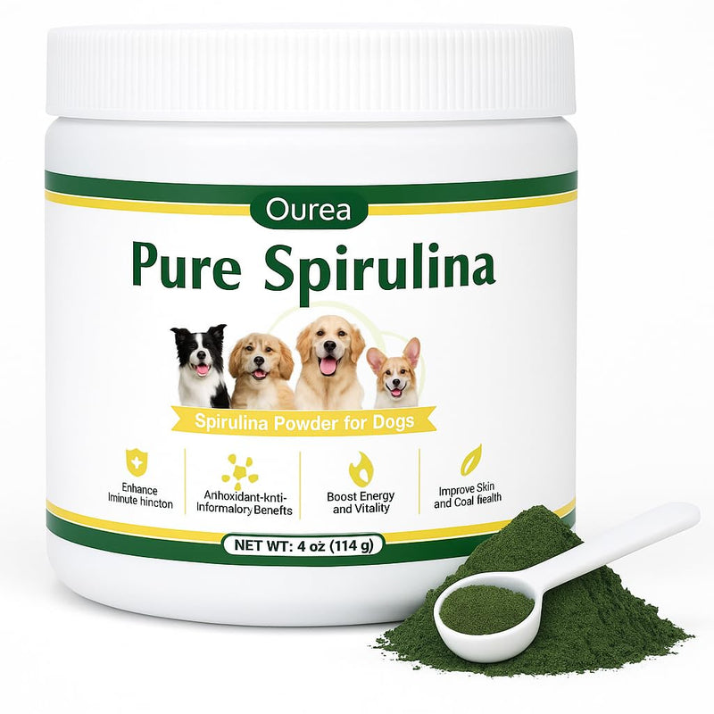 Organic Spirulina Powder for Dogs – Natural Superfood Supplement for Skin, Coat & Immune Health – 100% Pure Green Algae, No Fillers, No Additives, Boosts Energy & Vitality