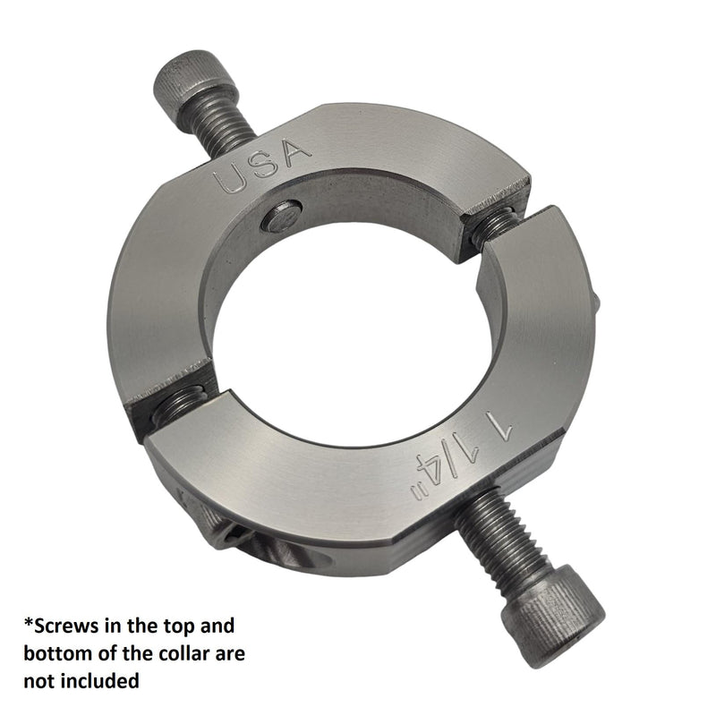 – 1.25" Bore Diameter – Mountable Clamping Two Piece Shaft Collar - 303 Stainless Steel (1 Pack)