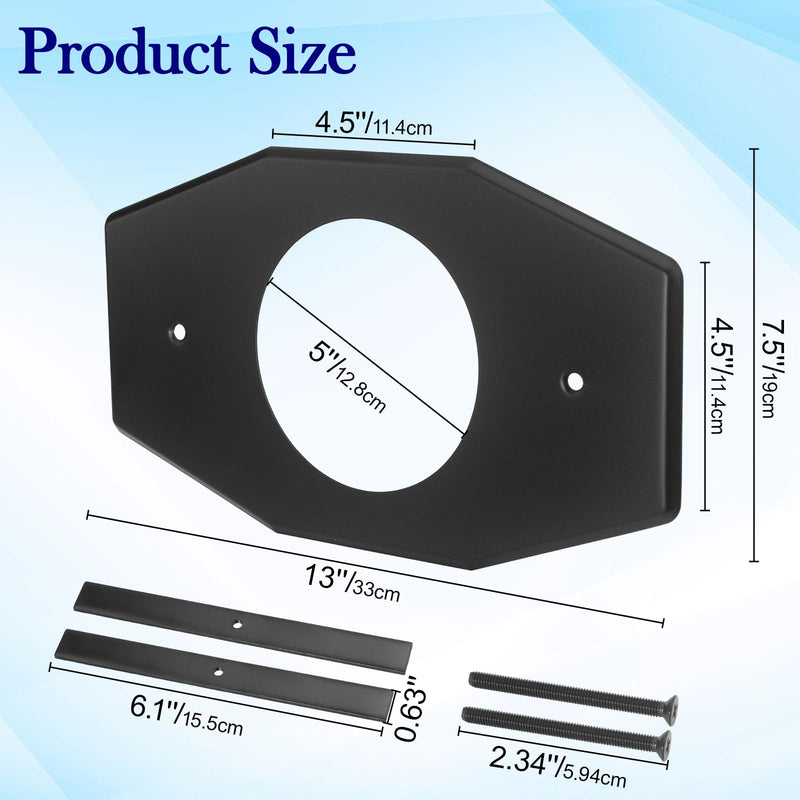 D502-62 One-Hole Remodel Cover Plate for Moen and Delta | Cover-Plate Replace 2 Handle or 3 Handle Shower, Black(1 Pack)