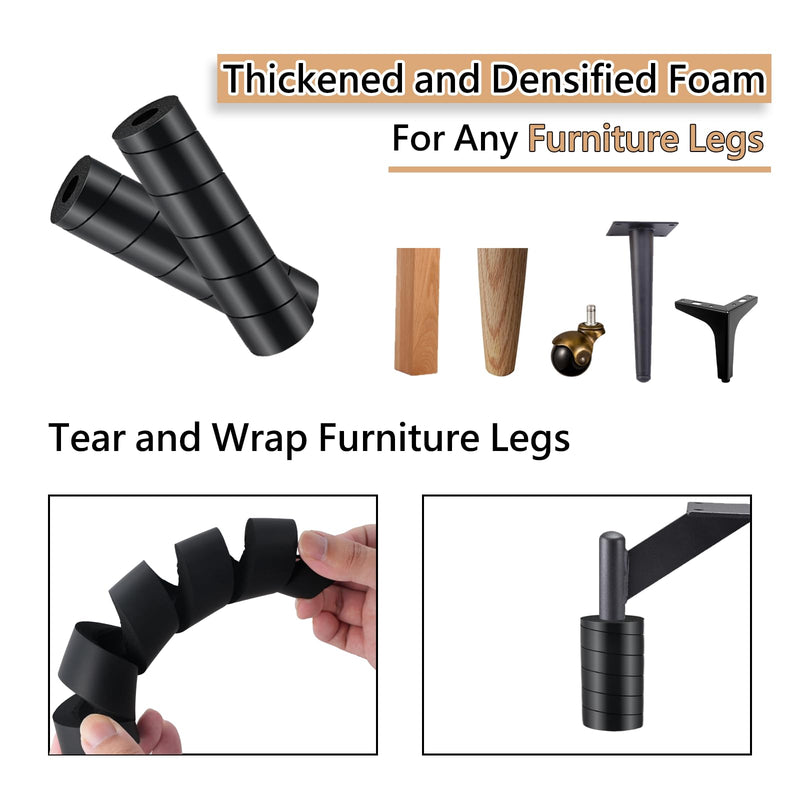 4 Pcs Bed Frame Toe Protectors, Non-Adhesive Bed Frame Leg Covers for Toe Savers, Toe Cushion for Any Furniture Leg - Prevents Toe Injuries from Hitting Hard Furniture Legs Cylindrical 4 Pcs