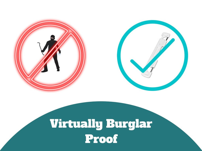 Double Bolt Lock for Glass Sliding Doors - Advanced Technology to Keep Your Family Safe and Secure - High Security Lock - Virtually Burglar Proof White 1 Pack